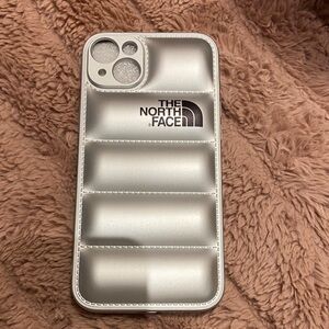 The North Face Metallic Silver Phone Case iPhone 14 Plus